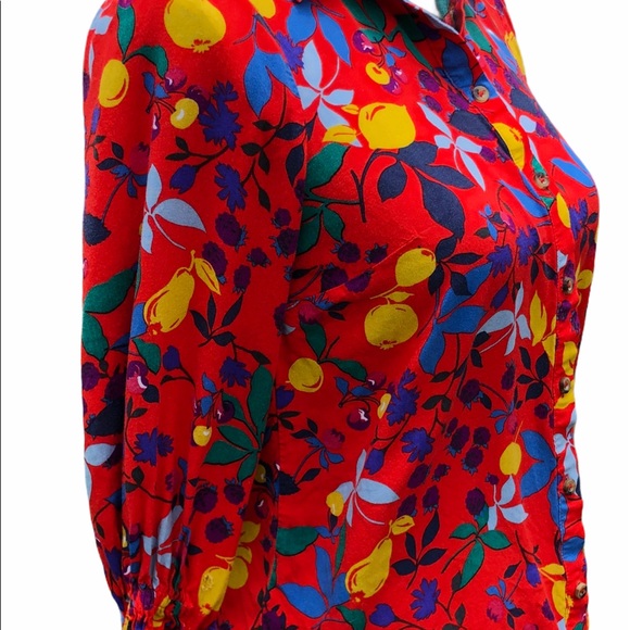 Floral 2/3 sleeve button down MAEVE blouse - Picture 7 of 8